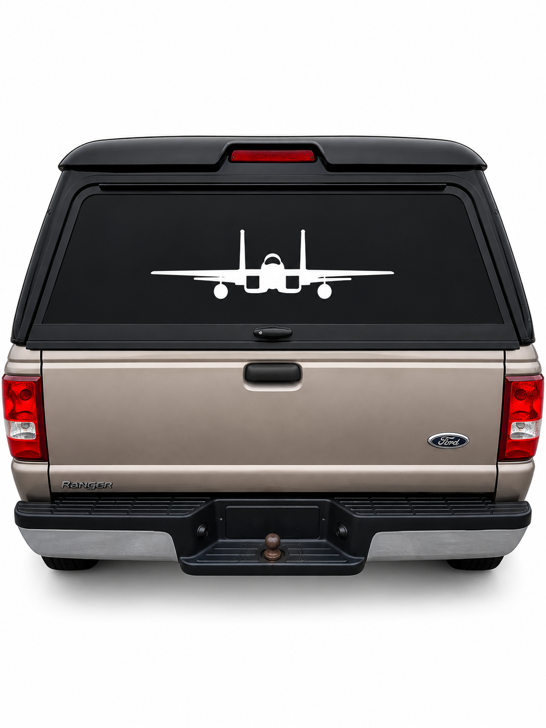 F-15 Eagle decal installed on a truck window